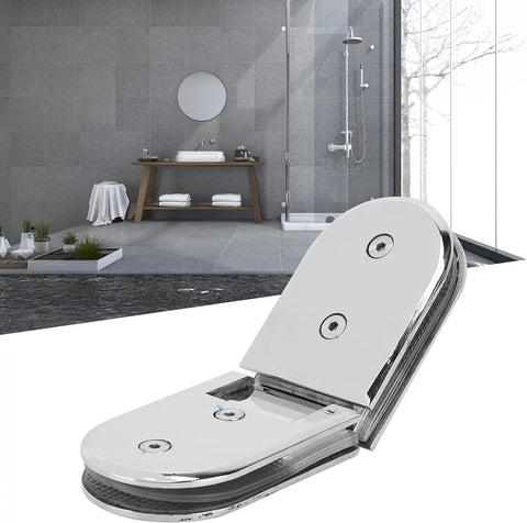 Beefy 135 Degree Door Hinges For 8 To 12mm Glass, Gate Clamp Shower Door Bracket Hinge Plated Clip with mirror finish