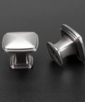 5 Pack Brushed Nickel Cabinet Knobs 30mm Square Zinc Alloy Drawer Pulls For Kitchen Cupboards And Dressers front view