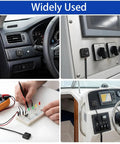 Four Pack Momentary Push Button Switches 12V 24V Surface Mount Instant Activation On Off Horn Button Set For Car Horns Industrial Control And Electronic Project Experiments, black wired switch in car and panel use