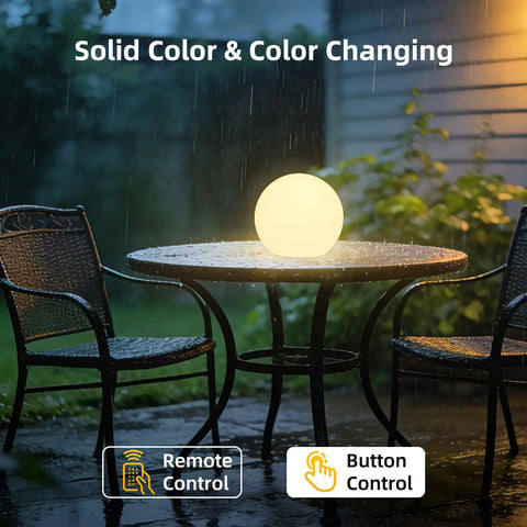 4 Inch Cordless LED Cube Night Light With 16 RGBW Colors And Remote Control Rechargeable Battery Mood Lamp glowing outdoors on a table