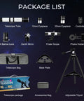 90mm Aperture Refractor Telescope With 800mm Focal Length For Beginners And Adults kit with accessories and adjustable tripod