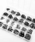 Alloy Steel E Clips And External Retaining Rings Kit Set Keronah With 360 Pieces In 24 Sizes, organized in a plastic case