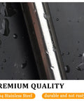 Close-up of Stainless Steel Adjustable Undermount Sink Brackets Kit showing rust-proof construction with water droplets.