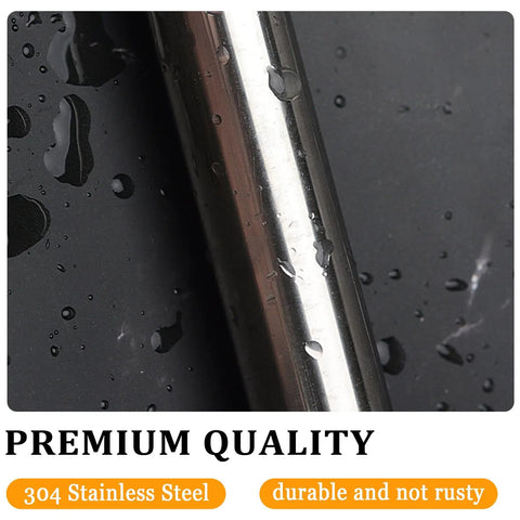 Close-up of Stainless Steel Adjustable Undermount Sink Brackets Kit showing rust-proof construction with water droplets.