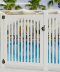 Heavy Duty Two Sided Gate Latch With Key Lock And Upgraded Spring Loaded Pull Cord For Quick Slick Operation On Outdoor Wooden Fences And Dang Sturdy Backyard Security in white pool fence application.