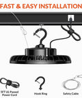 Ridiculously Bright 150W LED High Bay Light With 21000 Lumens 5000K Waterproof UFO Fixture installation instructions