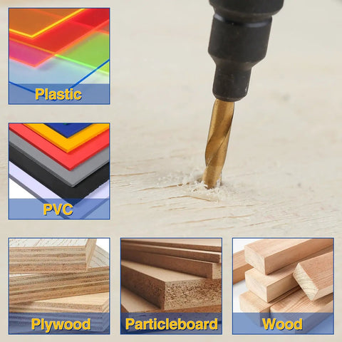 Smooth Operator Countersink Drill Bit Set For Woodworking features precision drilling into wood, PVC, and plastic materials.