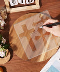 Super Sleek Acrylic Router Template For Woodworking And Charcuterie Boards Killer Cross Inlay Pattern Heavy Duty Routing Guide That Flows Like Butter No Sweat Setup, 198mm acrylic sheet in use.