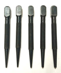 Kickass Set Of Five Square Head Center Punches Imperial Standard for metal and woodworking tasks, featuring knurled handles.