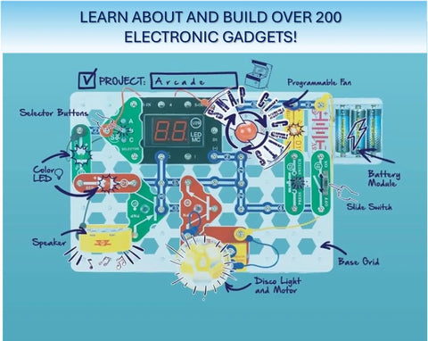 Arcade Electronics Exploration Kit For Kids Ages 8 And Up Dozens Of Hands On Projects Full Color Project Manual Safe STEM Toys kit