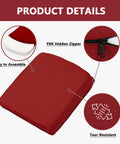 20 X 20 Outdoor Chair Cushions Set Of 2 With 30D High Resilience Foam, Fade And Water Resistant, tear-resistant YKK zipper