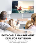 Family watching TV with Massive 306 Inch Cable Hider Kit For Walls White Cord Raceway To Hide TV Cables And Wall Wires Like A Pro