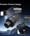 Illuminated Crosshair Reticle Eyepiece 1.25 Inch, 20mm Vision with metal body, anti-slip ring, and rubber cap for astrophotography.