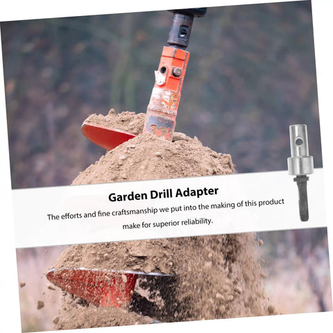 Drill Bit Adapter For Rotary Hammer Universal Earth Auger Converter Chuck For Garden Planting in action with soil