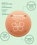 Pure Copper Bird Bath Purification Disk For Outdoor Winter Solar Power Water Fountain No Chemicals No Rust Bird Health Boost