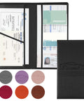 Car Registration And Insurance Holder With Magnetic Closure For Docs Cards And License, Durable PU Leather, Black open view