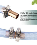 Six Piece 5/8 Inch Garden Hose Repair Kit Aluminum Water Hose Mender Connectors With 12 Stainless Steel Clamps Brass Color