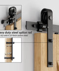 Heavy Duty Barn Door Hardware Kit 4 Foot Sliding Track For 24 Inch Wide Door Panels With Sturdy Steel And Nylon Rollers