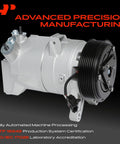 Top Tier AC Compressor With Built Clutch Fits Infiniti JX35 QX60 Nissan Maxima Murano Pathfinder DKS17D side view showing built clutch and connectors.
