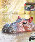 Hippo Themed RC Boat Remote Control Water Spray Totally Fun For Lake River And Pool 2.4GHz Electric Boating Toy in action.