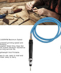 Badass Pneumatic Pencil Die Grinder For Metalwork With Slick Operation And 7000 Rpm Torque Includes Ten Durable Grinding Bits, shown with blue hose for detail work.