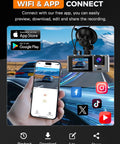 Smartphone with the app interface of 3 Channel WiFi Dash Cam With Front, Rear And Cabin Cameras, 2.5K Plus 1080P Front And Inside Footage