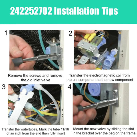 242252702 Refrigerator Water Inlet Valve Replacement For Frigidaire Kenmore Models With Plug And Play Install Durable Build Precise Water Flow And Broad Compatibility With Electrolux Crosley Kelvinator Westinghouse And More installation tips
