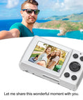 Dope 16MP High Definition Camera With 1080P Video Recording And 16X Digital Zoom, displayed with beach background and friends on screen