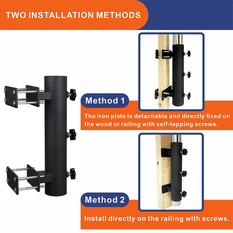 Heavy Duty Parasol Holder Clamp On Umbrella Mount For Deck Rails And Benches With Upgraded Triple Knob installation methods