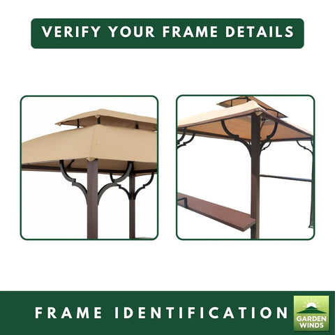 Reinforced RipLock 350 Replacement Canopy Top For Greenvail 8x5 Grill Gazebo Models A103001900 A103001911 Beige roof cover