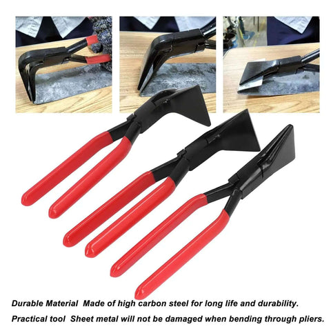 Pro Grade Metal Bending Pliers For Sheet Metal, High Carbon Steel Hand Seamer With 3 Jaw Sizes, 60mm Jaw Width close-up