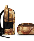 Plaid Bandana Farm Sheep Print Unisex Backpack With Large Capacity, durable travel bag, side view and front pocket details
