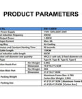 Product parameters for Heavy Duty 1800 Watt Handheld Induction Heater Straight Up Flameless Bolt And Bearing Removal Kit.