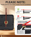 Quartz Clock Movement Replacement For DIY Projects With Quiet Sweep Technology installation guide diagram