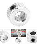 Close-up of Lockin Shaft Collar Kit 10 Pcs 5.1mm Electroplate Ferronickel Ring with patterned bushing and smooth knob operation.