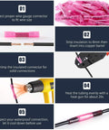Heat shrink butt wire connectors for 22-16 AWG, pink insulated, waterproof, 100 pcs