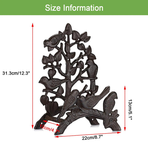 Cast Iron Garden Hose Holder Wall Mount For Outdoor Use Hose Hanger And Reel Storage Organizer Rack with bird design