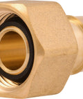 Half Inch NPSM Expansion FNPT Swivel Adapter For PEX A Pipe And Tubing, Brass Plumbing Fittings, Female Adapter For PEX A Systems, Quick Expansion Connection, High Temp High Pressure, UAB526LFA brass swivel adapter close-up