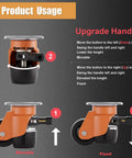 Product usage diagram of Hella Tough Height Adjustable Plate Casters Set Of Four With Solid Ratchet Handle and Silky Smooth Swivel Wheels 580 Pound Load Rating for Workshop Furniture Sets.