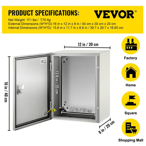 Built Like A Tank Nema 4X Steel Electrical Enclosure With Drip Free Ip66 Sealing And Heavy Duty Carbon Steel Frame dimensions and specifications.