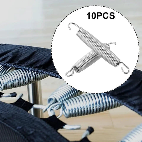 Super Tough 50Kg Load Extension Springs 10 Pack Heavy Duty Steel Made For Garage Doors And Trailer Ramps That Never Snap Plus Great Elasticity! Image showing two steel extension springs.