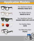 Image showcasing applicable models for Precision Torque Screwdriver And Pro Grade Replacement Screws For Ray Ban Meta Smart Glasses Fix Sneaky Temple Wobbles On Gen 2 Gen 1 Oakley Meta Hstn Wayfarer Display Kits.