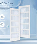 36x84 Inch Glass Sliding Barn Door Slab With 6.6 Ft Hardware Kit Included Five Frosted Glass Panes LVL Wood Core Covered In White Waterproof Scratch Proof PVC Surface Built To Last And A Snap To Install For A Clean Modern Look