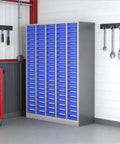 Heavy Duty 100 Drawer Parts Cabinet With Adjustable Dividers And Labels, Steel Hardware Organizer For Garage And Workshop