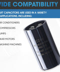 124 149 Uf Round CD60 Motor Start Capacitor 165 Vac Plus Or Minus 20 Percent For 50 60 Hz AC Motors Fits Most Units