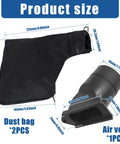 Shop Beast 2 Pack Black Dust Collection Bags Zipper Lock features size dimensions for miter saw and belt sander use.