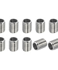 Set of 10 stainless steel thread adapter sleeves, M8x1.25 male to M6x1.0 female, 10mm length