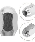Top Tier MERRYHAPY 16 Piece Acorn Style ATV Wheel Nut Kit For Quad Dirt Bike Trailers With Heavy Duty Metal Construction Ensuring Ultimate Durability And Super Easy Installation For Your Off Road Adventures silver acorn wheel nut close-up