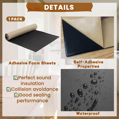 Sticky Back Neoprene Foam Sheet With Adhesive Backing One Eighth Inch Thick Twelve By Twenty Four Inches For DIY Projects Gaskets
