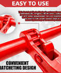 Heavy Duty Ratchet Chain Binders 5/16 To 3/8 Inch 5400 Lbs Safe Working Load with red shell and ratcheting design details